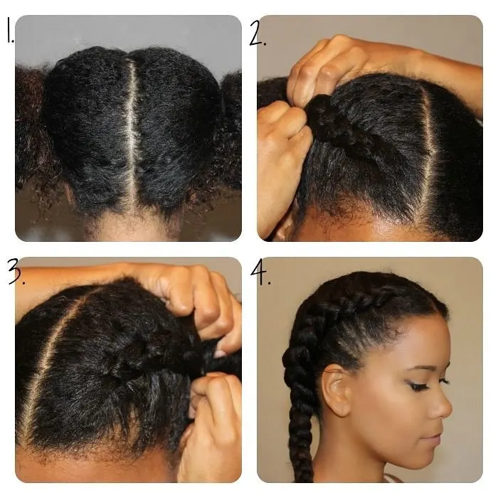 two braids for 3C curly hair