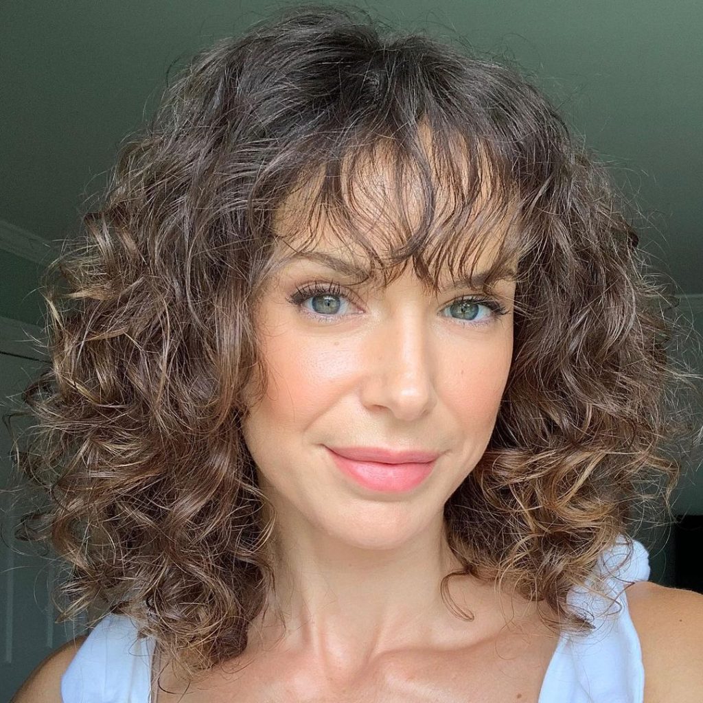 Curly Hair With Wavy Bangs 