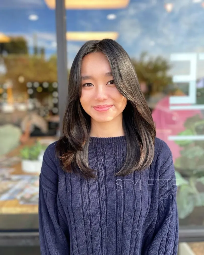 Layers With Curtain Bangs 