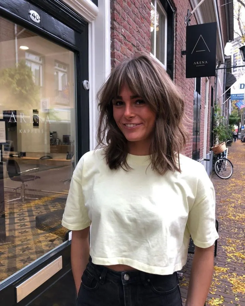 Soft-Textured Lob With Parted Bangs 