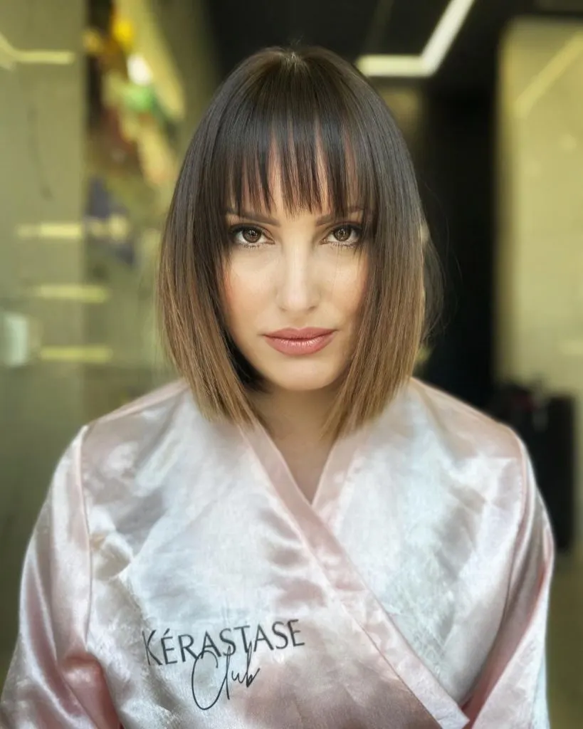 Straight Bob With Blunt Bangs 
