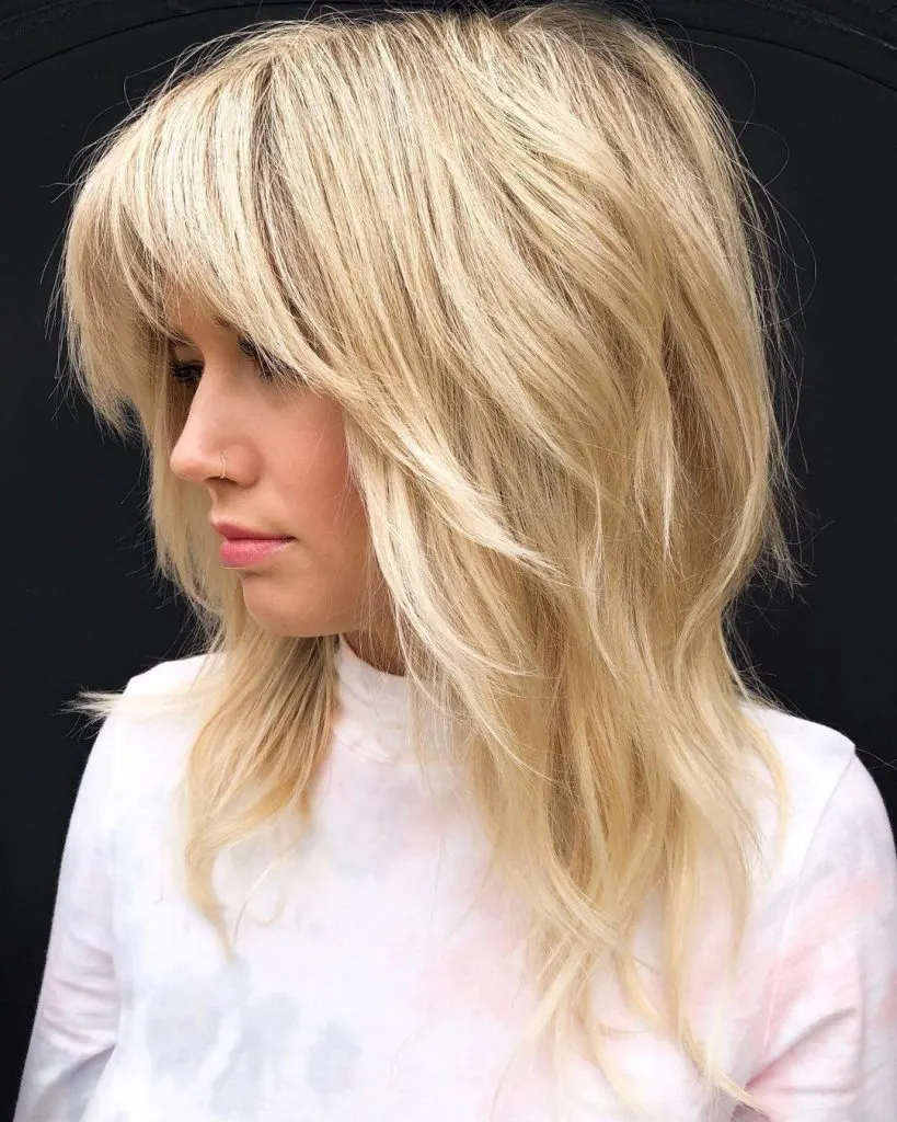 blonde shag for thick hair 