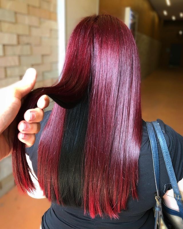 burgundy hair with black underdye