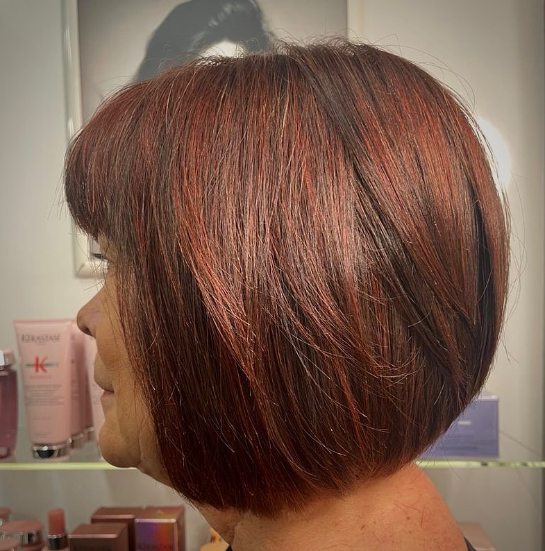 cherry red hair for women over 50