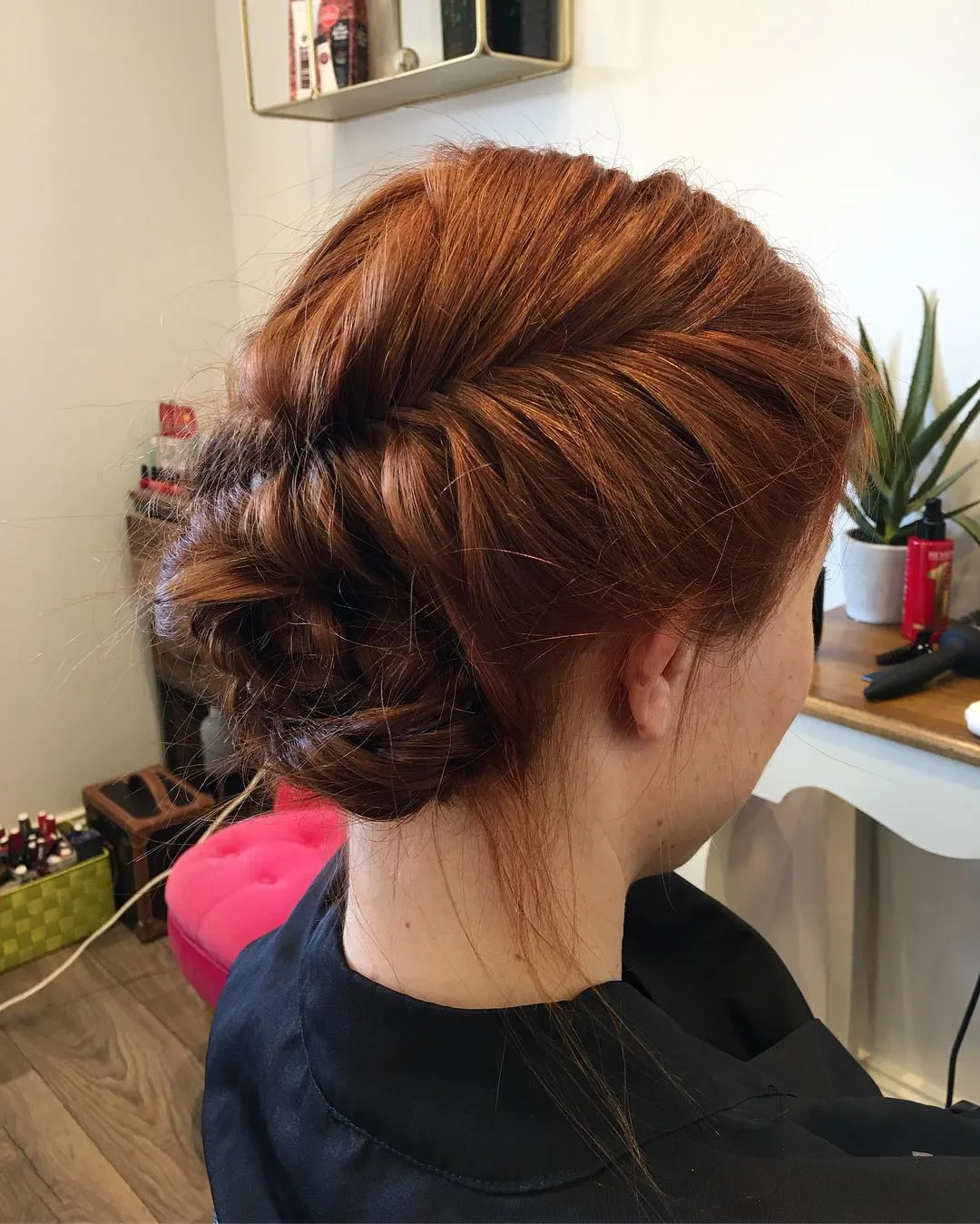 chocolate copper updo