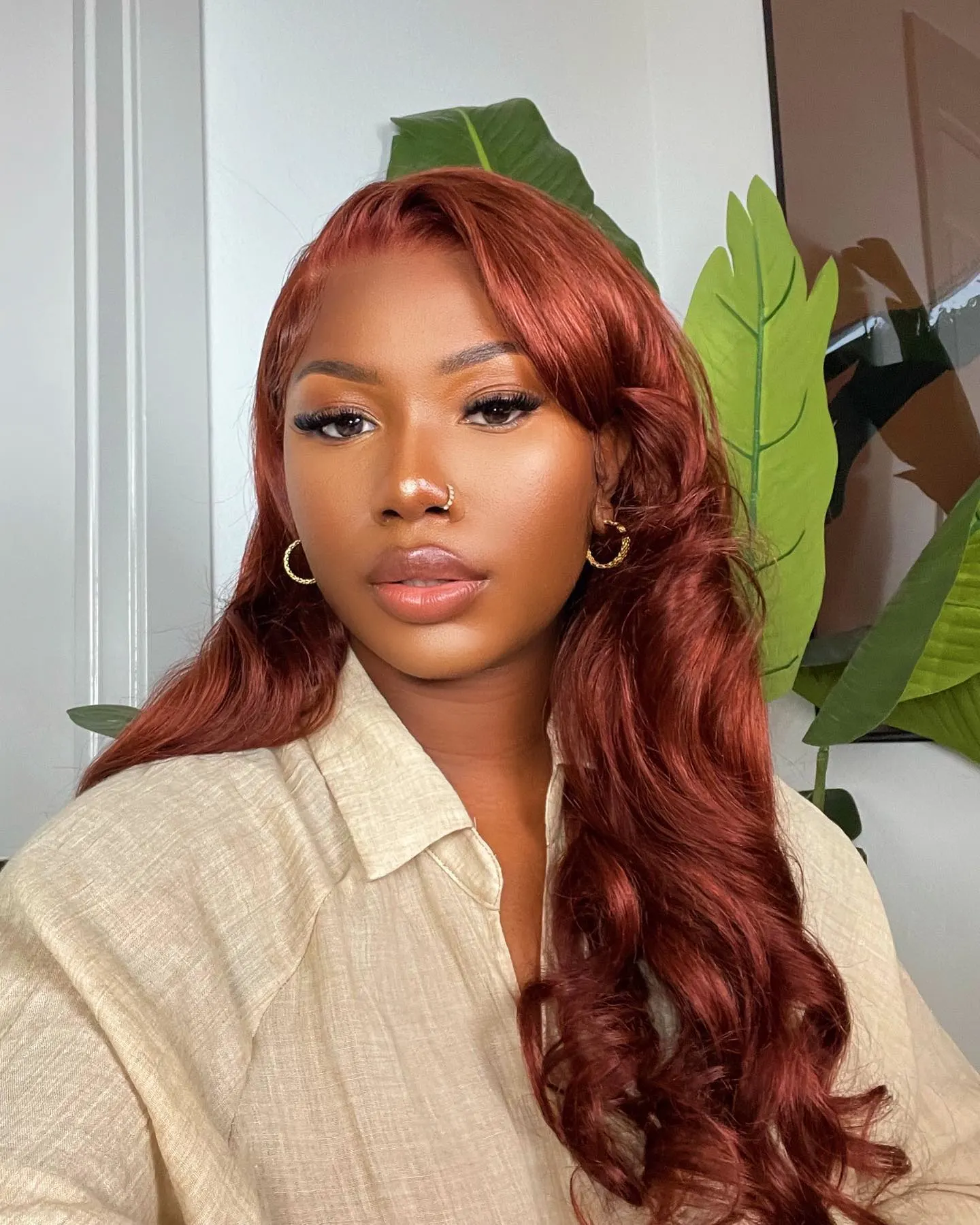 dark ginger hair on dark skin