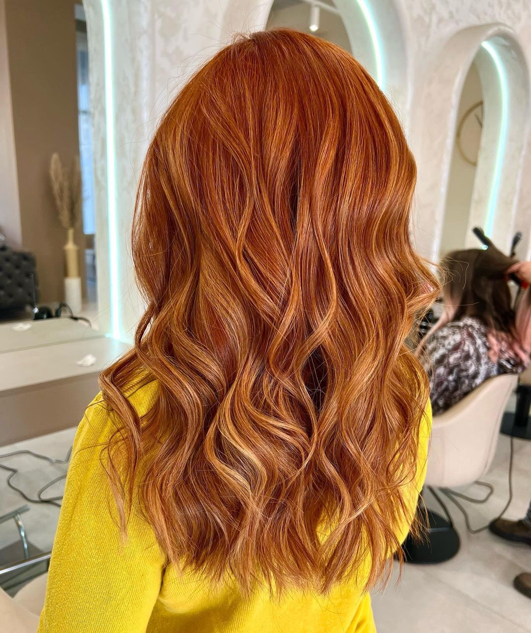 dark ginger hair with blonde highlights