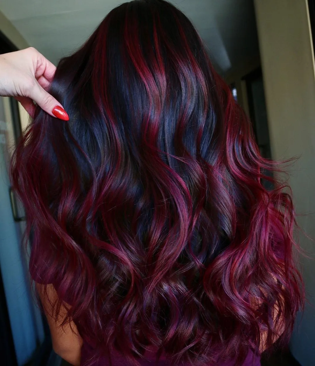 dark red velvet hair