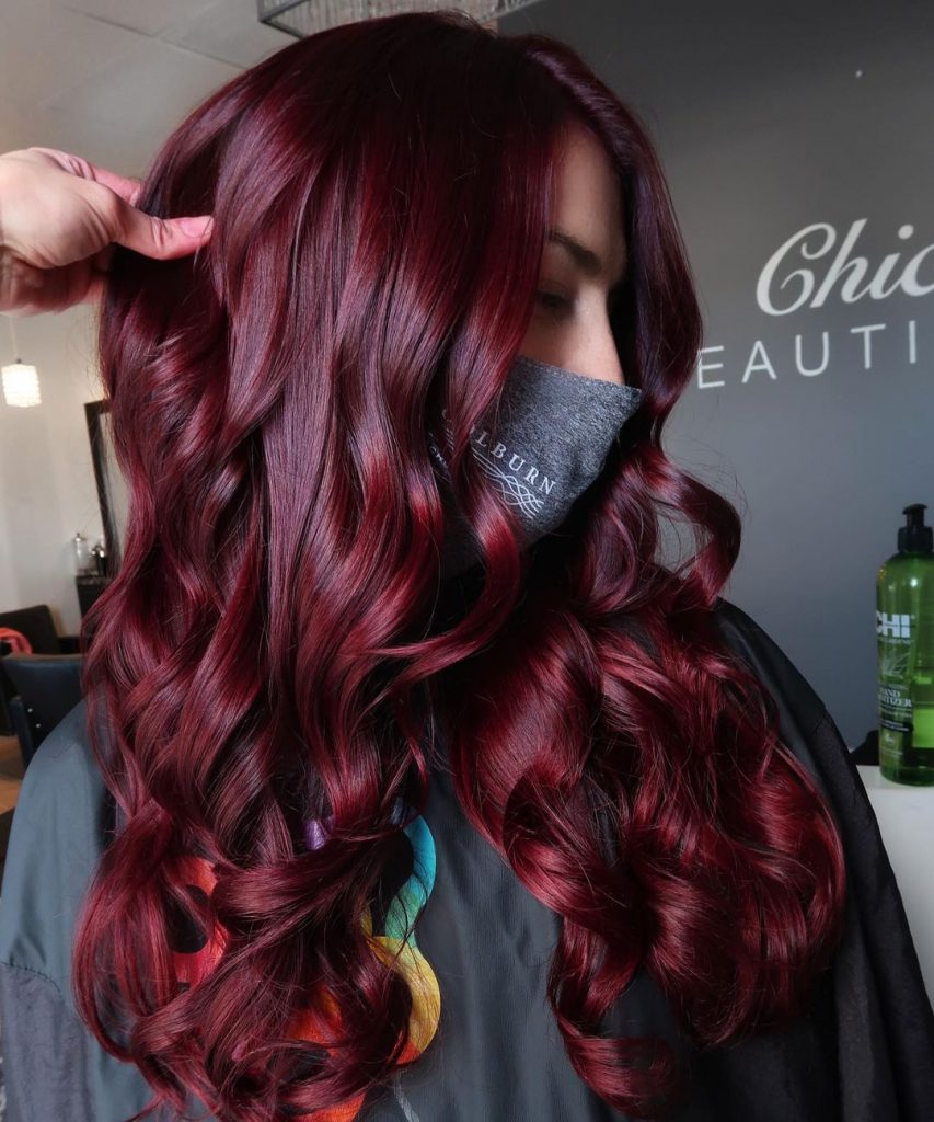 deep cherry red hair color