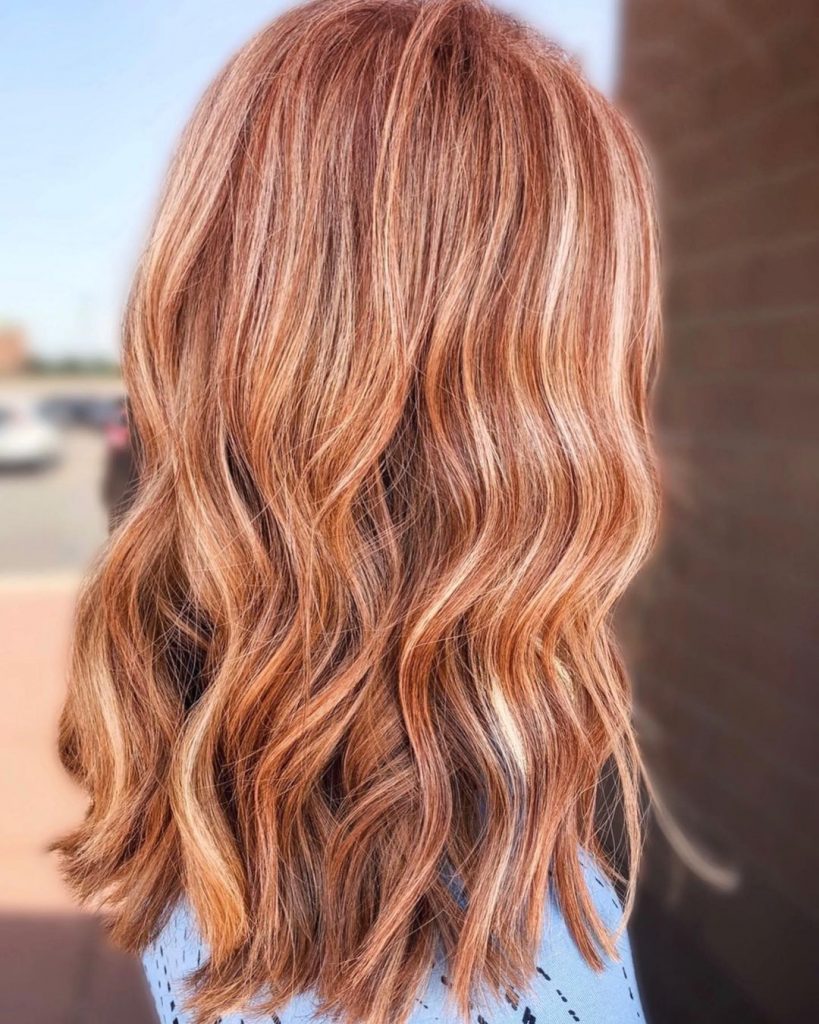 light red hair with blonde highlights