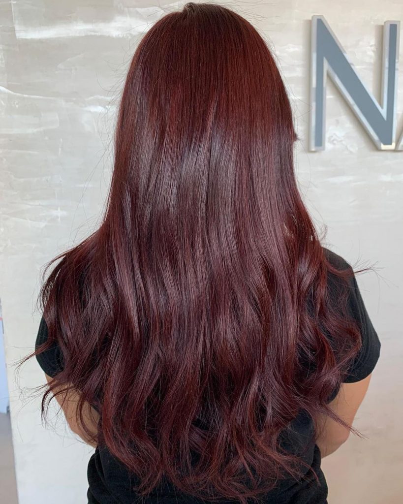 natural burgundy hair