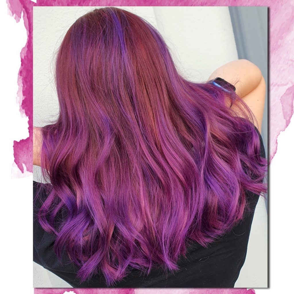 rainbow burgundy hair
