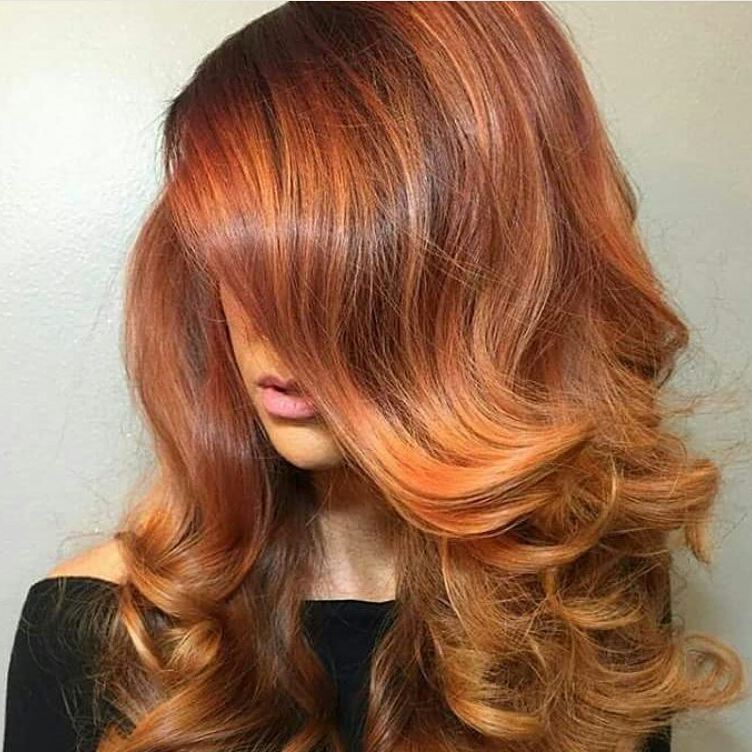red blow out with blonde highlights