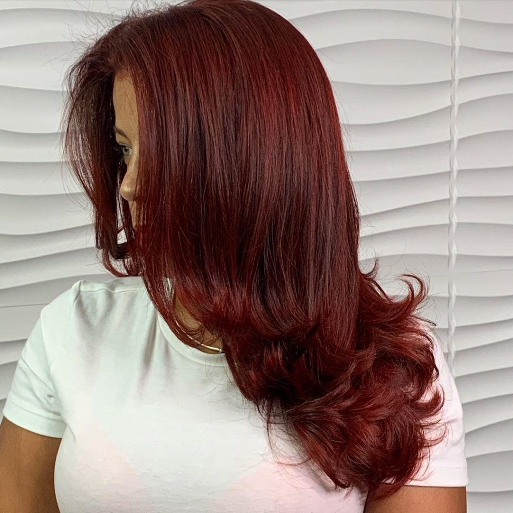 red burgundy hair