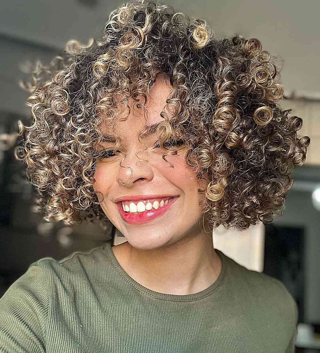short frizzy curly haircut