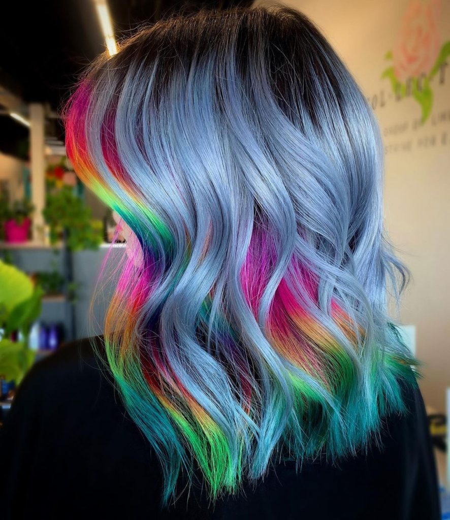 silver rainbow waves