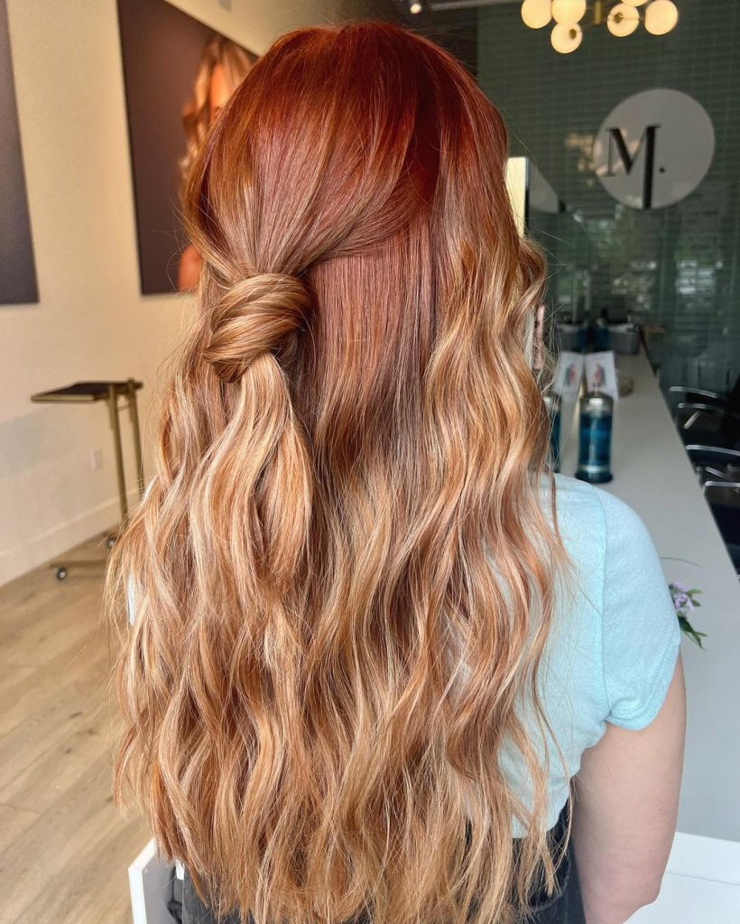 strawberry blonde hair with blonde highlights