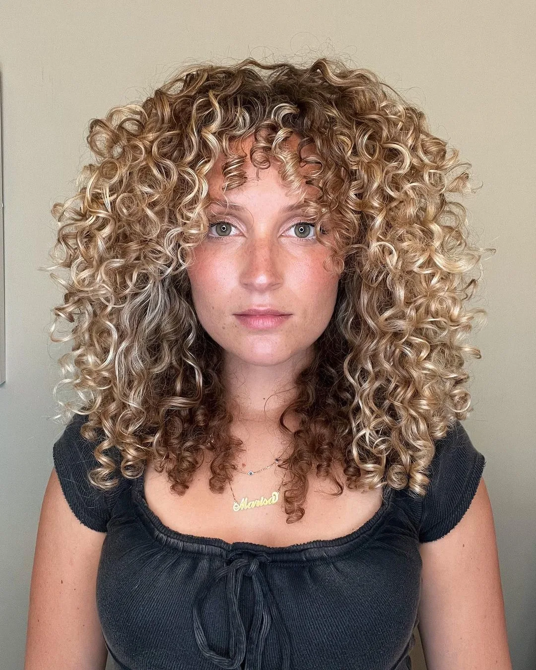 wolf cut with choppy bangs