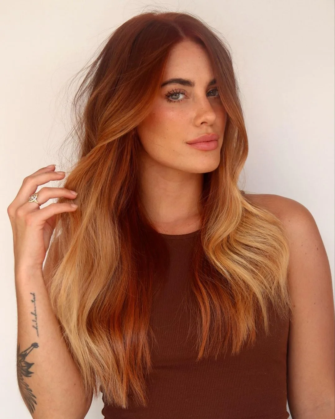 red hair with blonde highlights