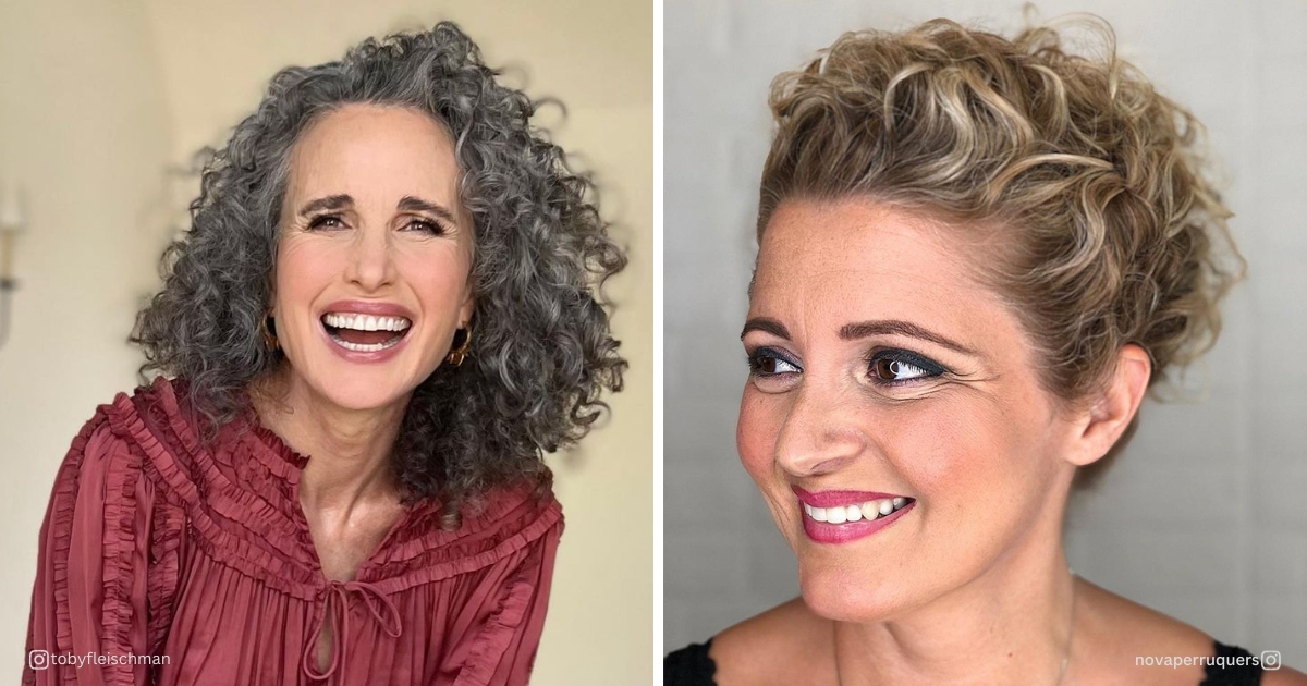 curly hair styles for 50 year old women