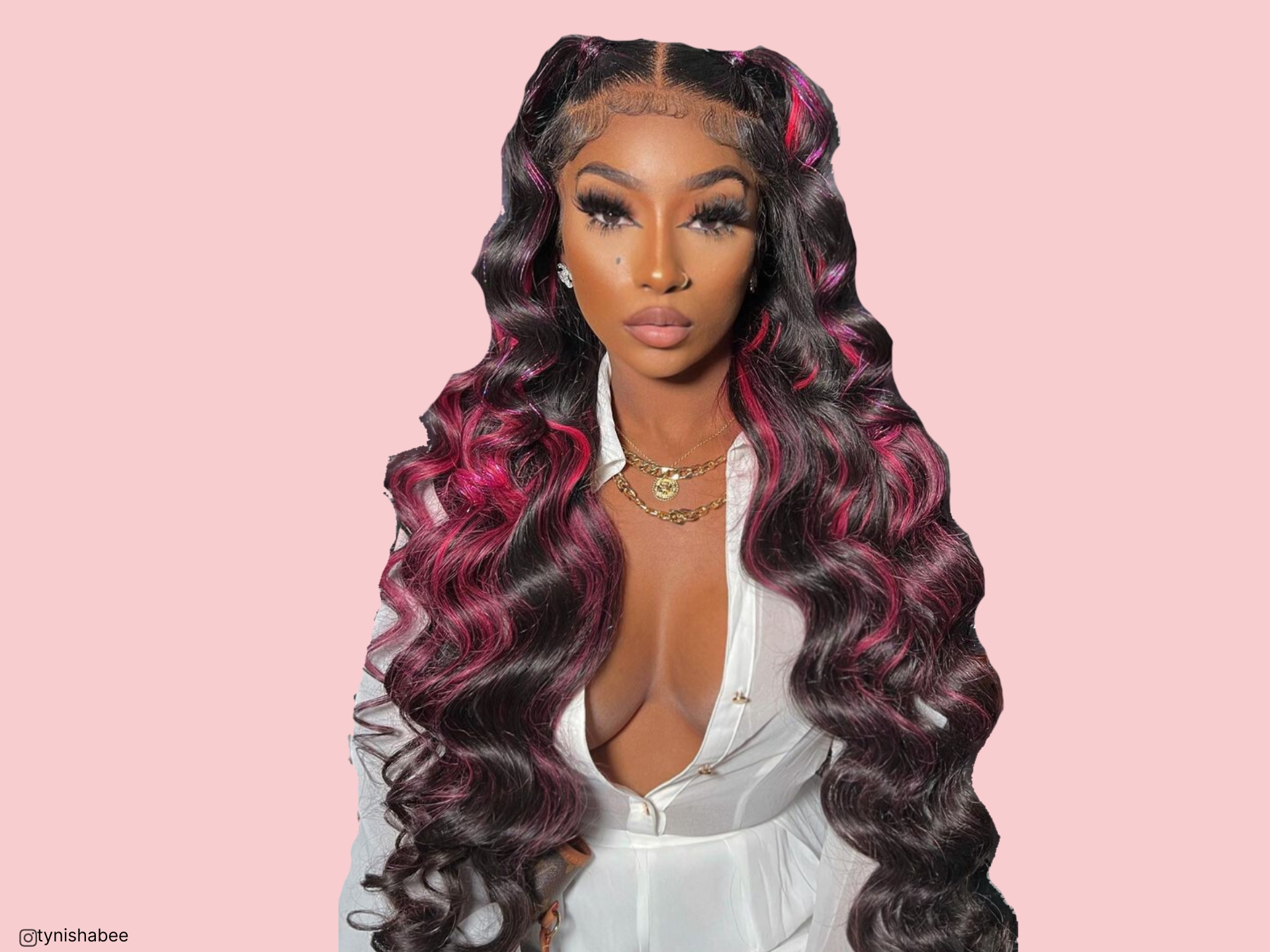 25 ideias de madeixas cor-de-rosa em cabelos pretos para inspirar a sua próxima coloração