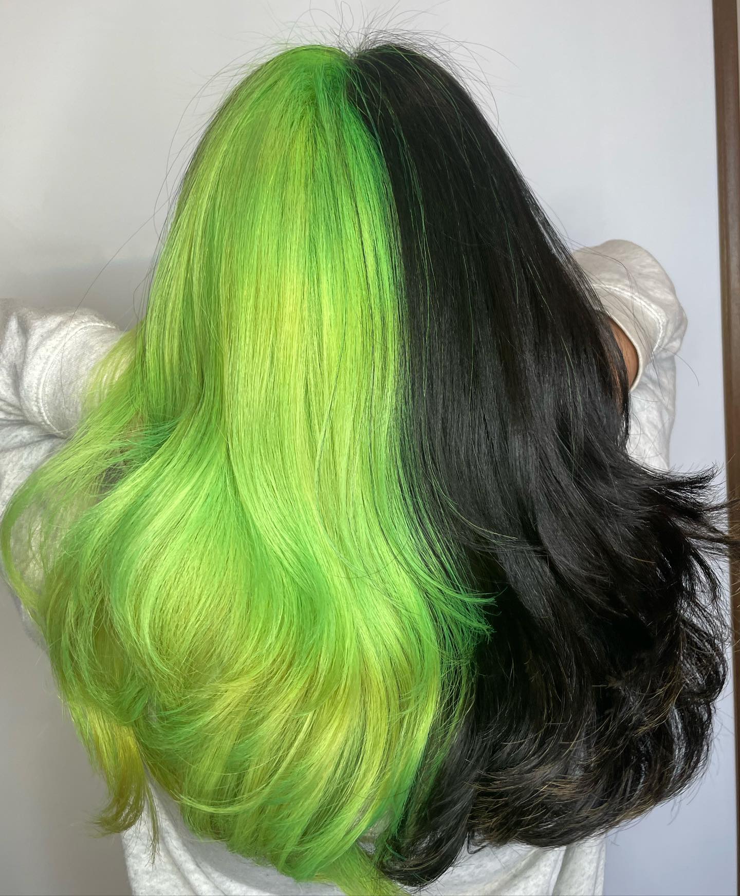 lime and coffee gemini hair