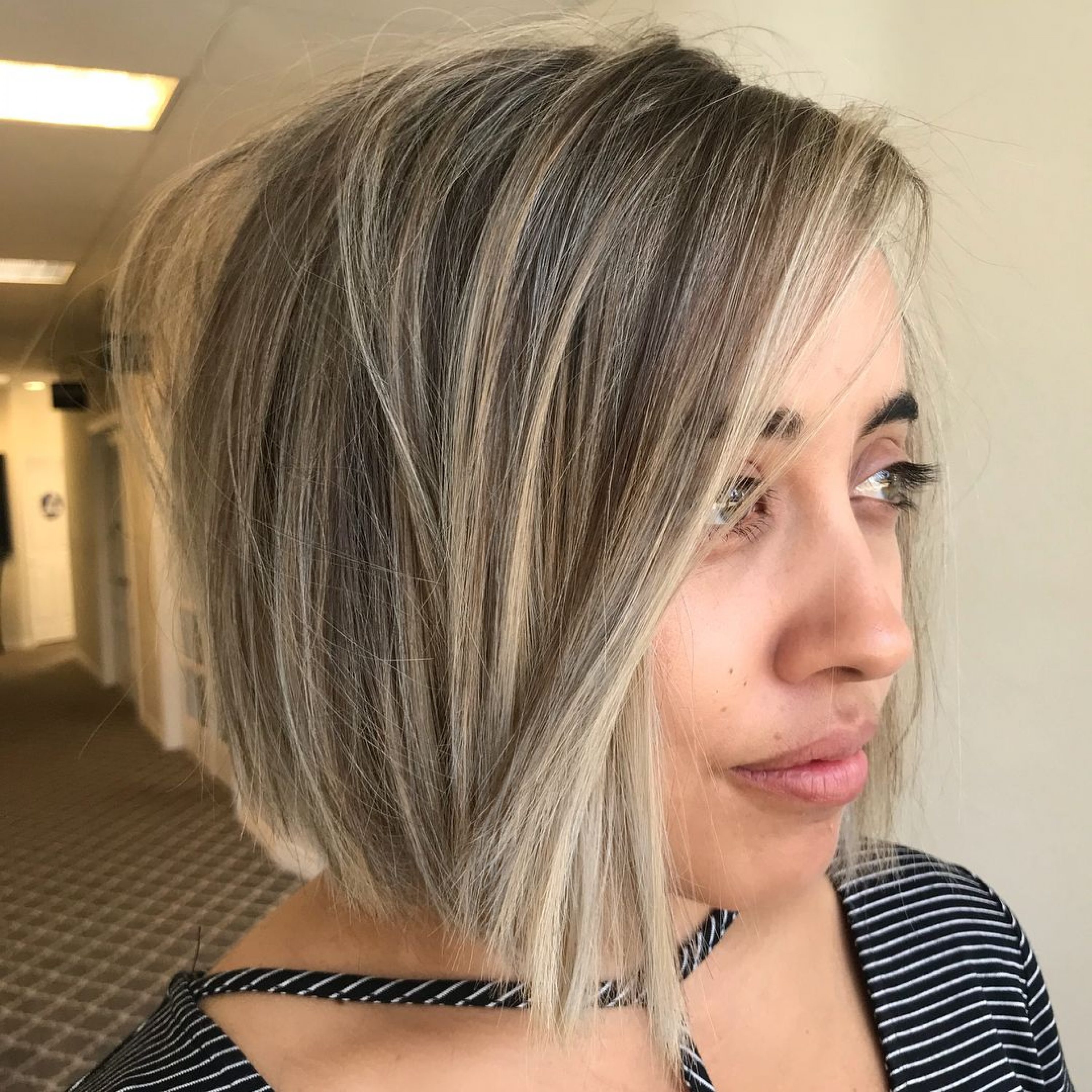a-line bob with highlights