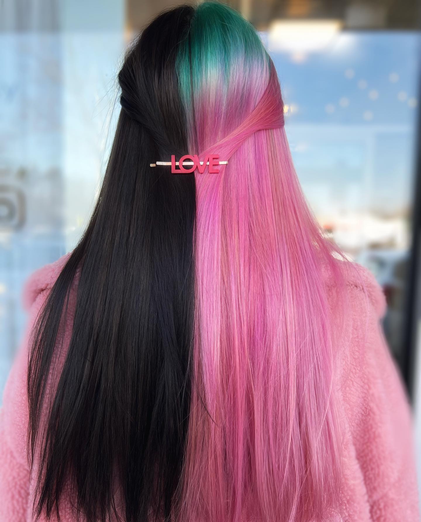 black and candy floss gemini hair