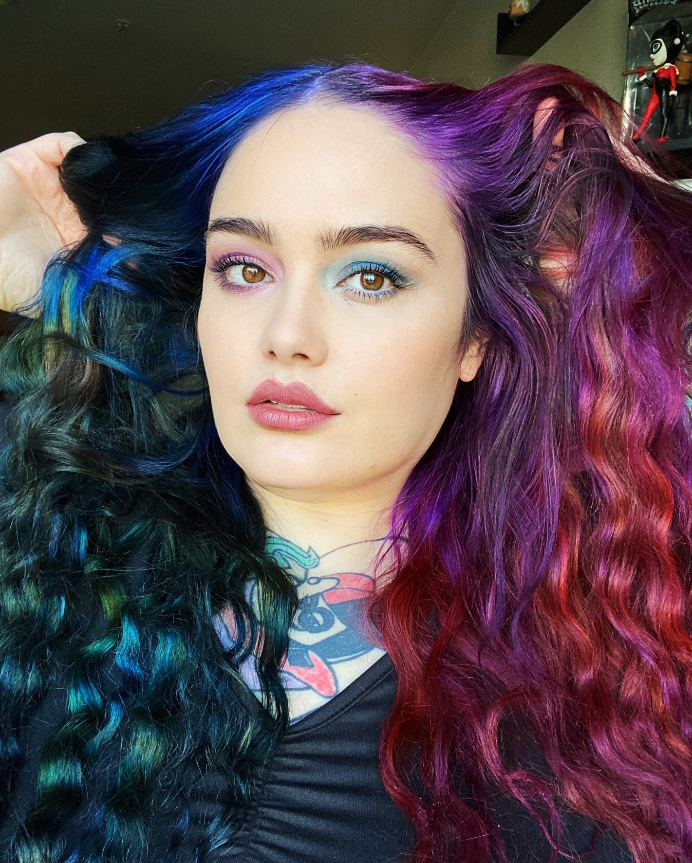 magenta and ultramarine gemini hair