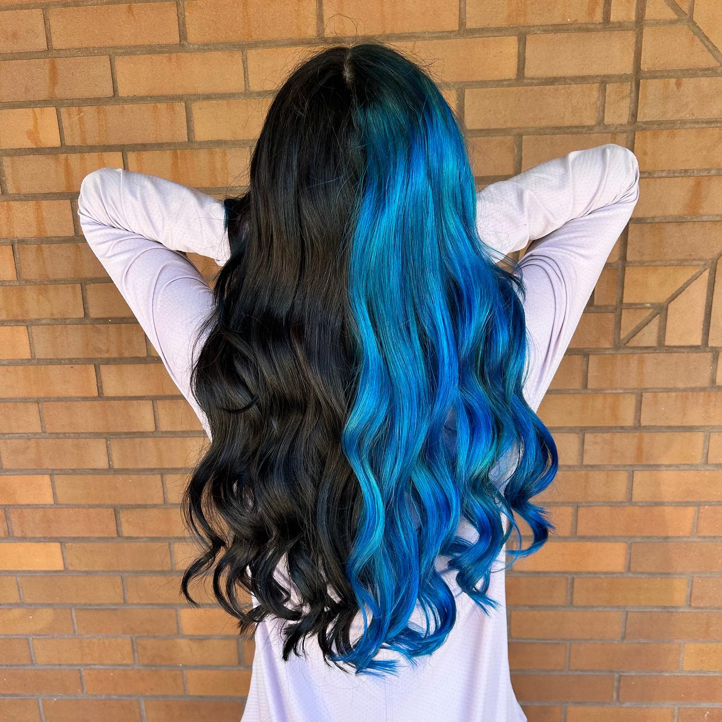 black and indigo gemini hair