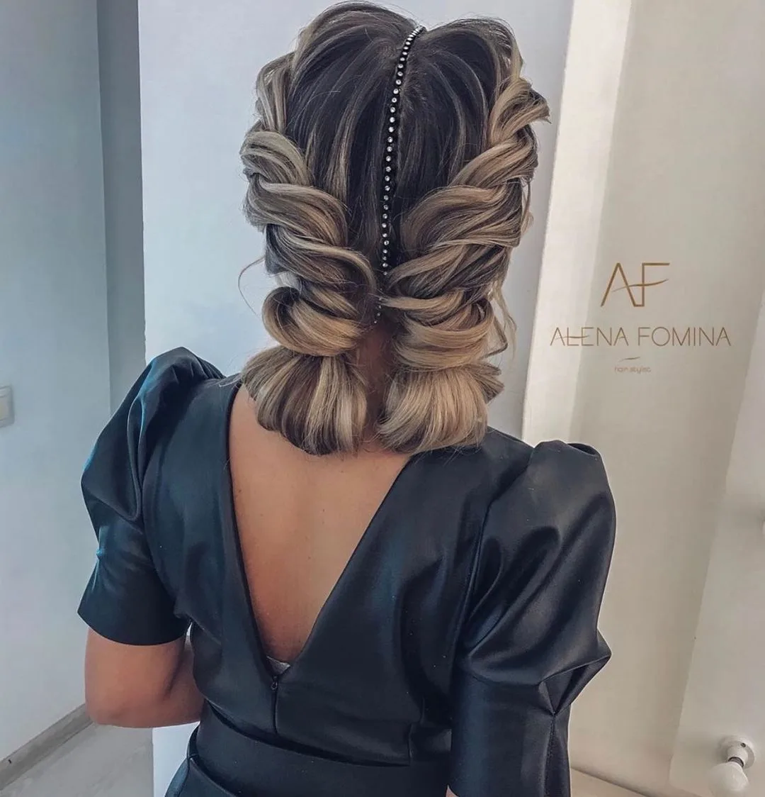 Braided Buns With A Jeweled Part 