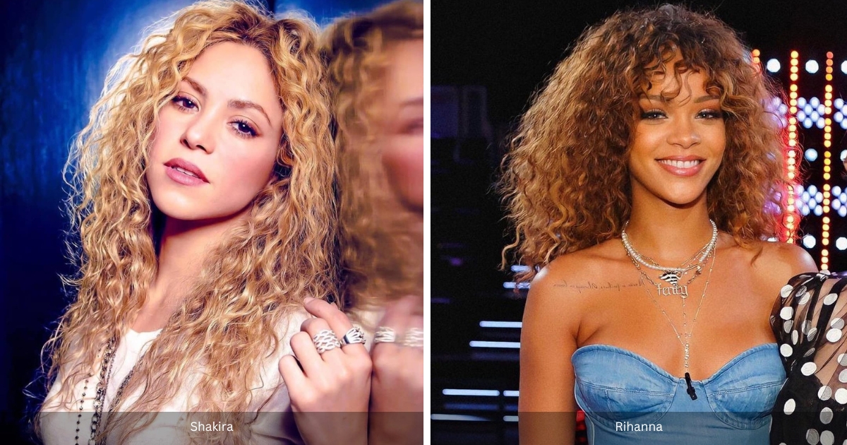 Shakira and Rihanna with curly hair