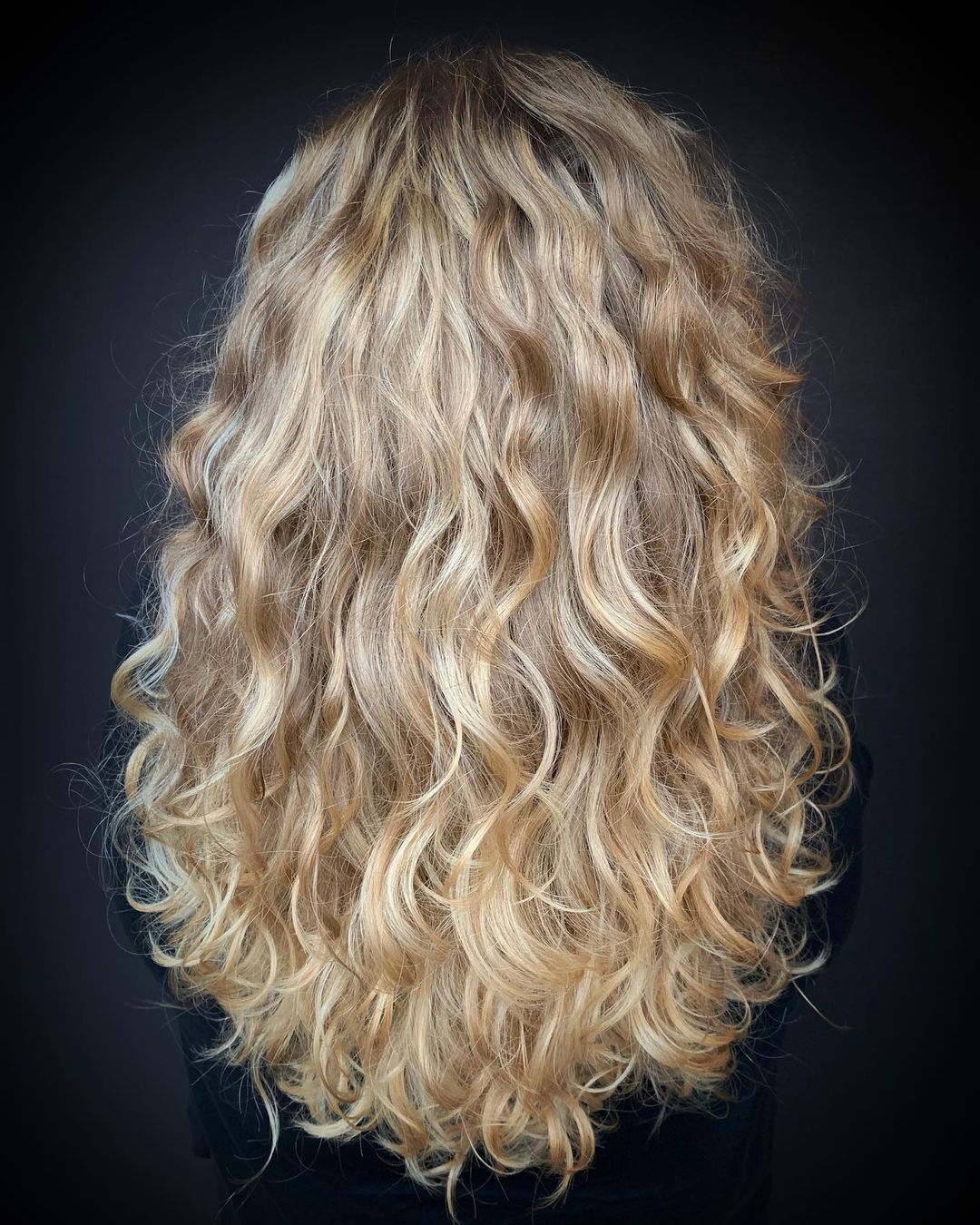 long blonde wavy hair