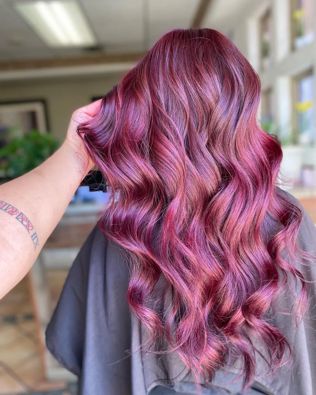 burgundy maroon hair