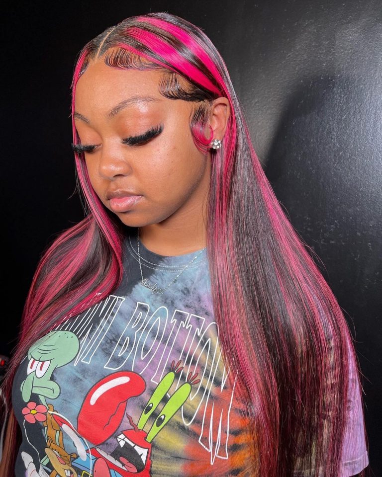 25 Spunky Pink Highlights In Black Hair Ideas To Inspire Your Next Dye Job