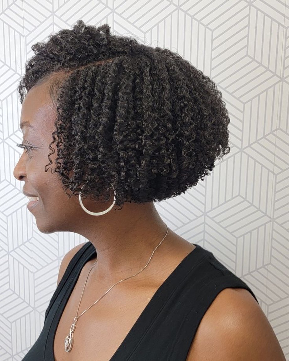 textured curly bob for 3c curly hair