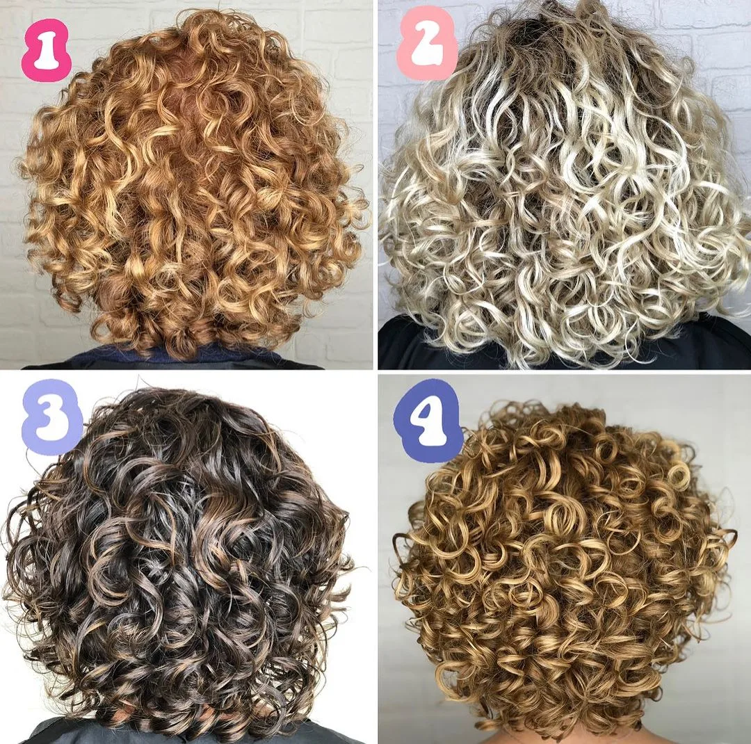 curly bobs in different shapes