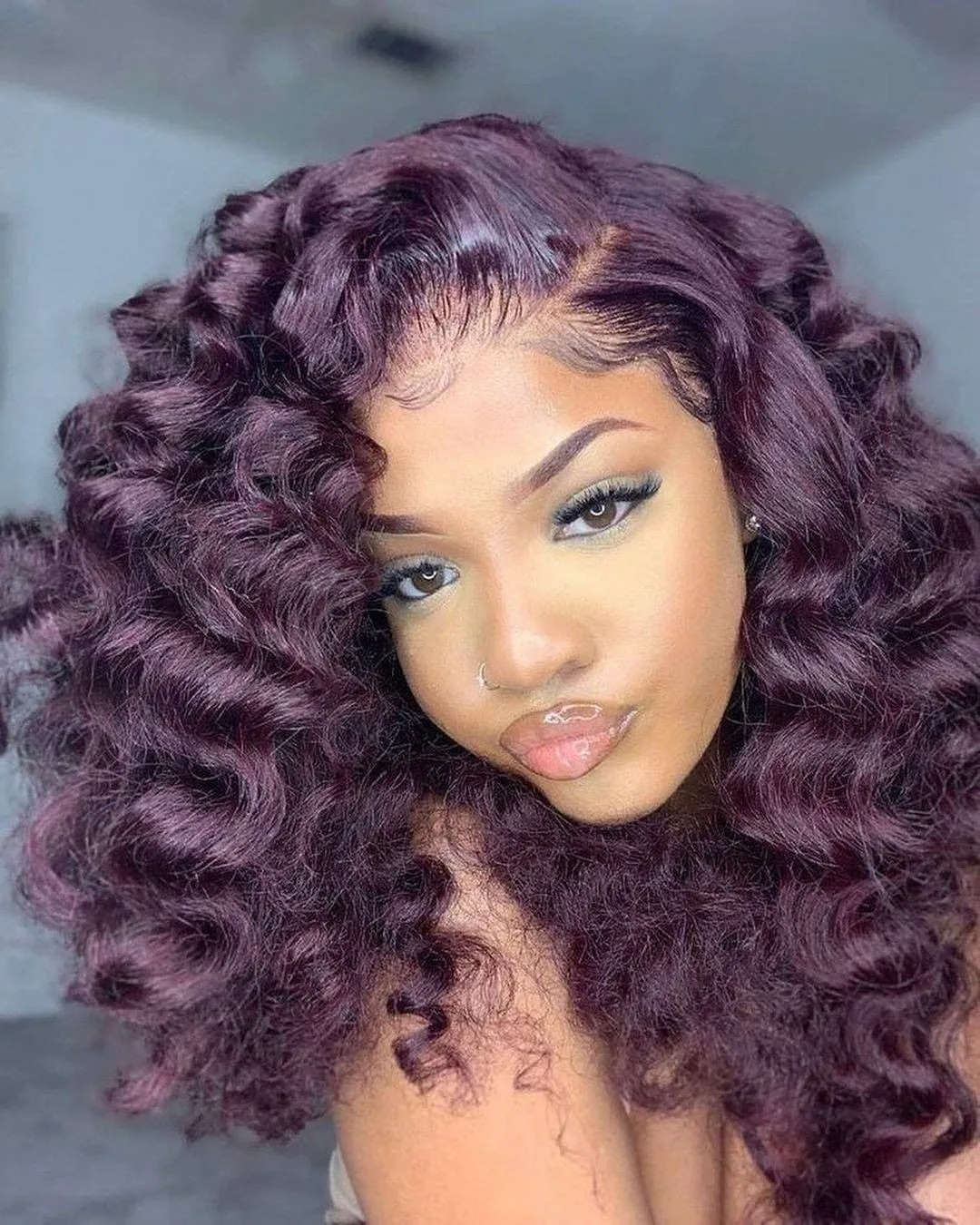 dark violet loose curls