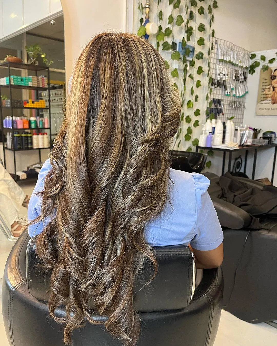 golden blonde and brown layered hair
