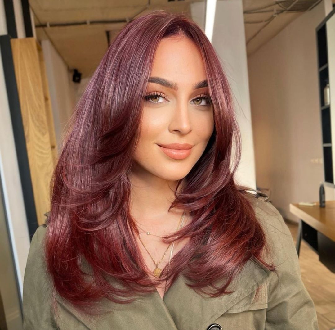 intense burgundy hair color