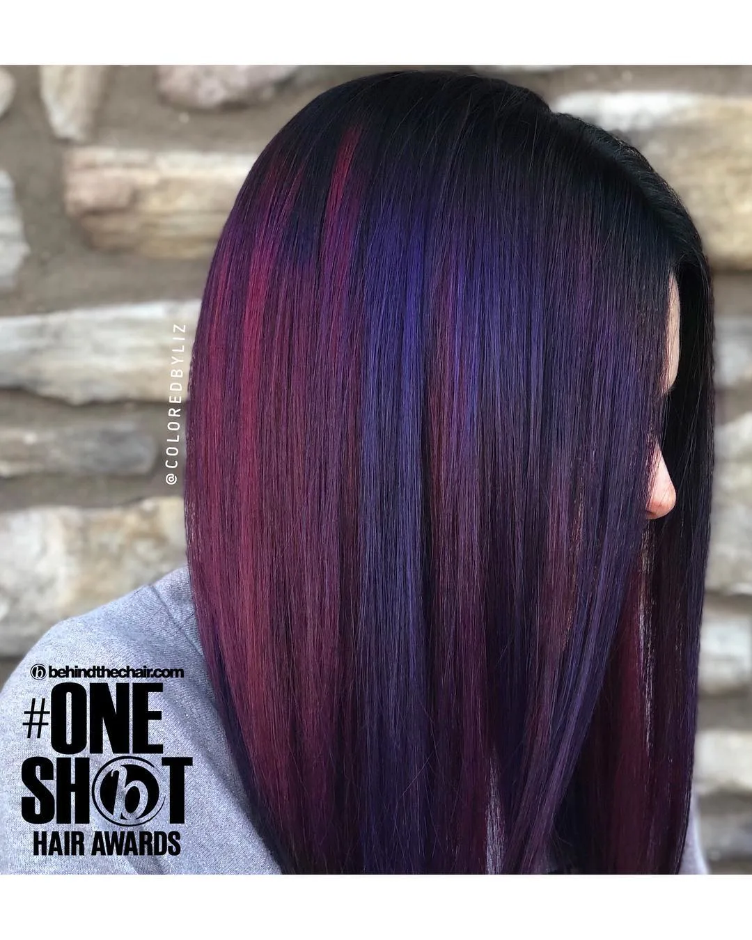 maroon hair with blue and violet highlights6