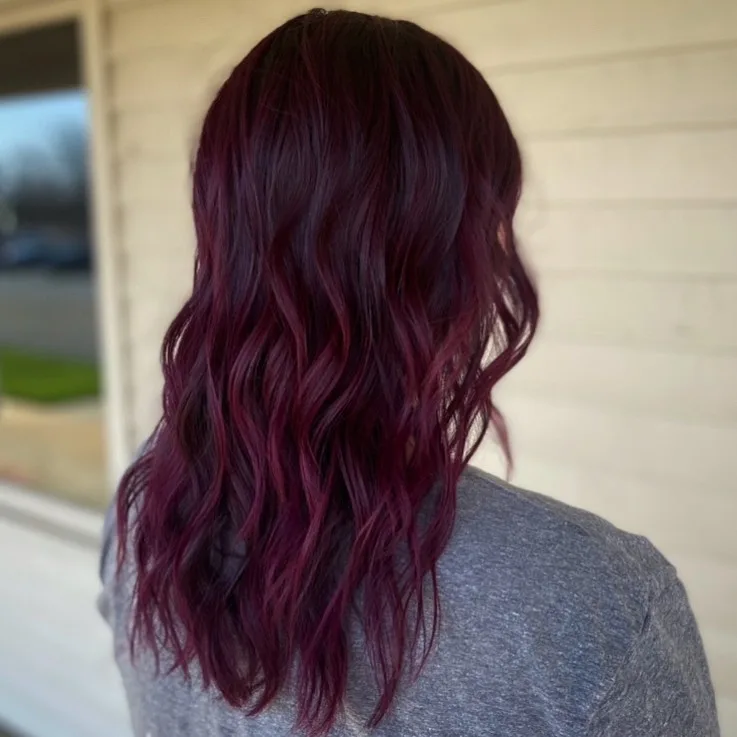 merlot red purple hair