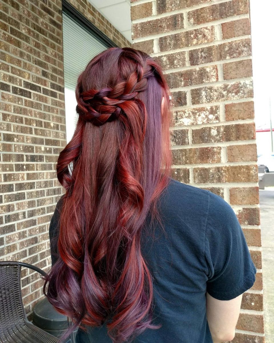 shades of red purple hair