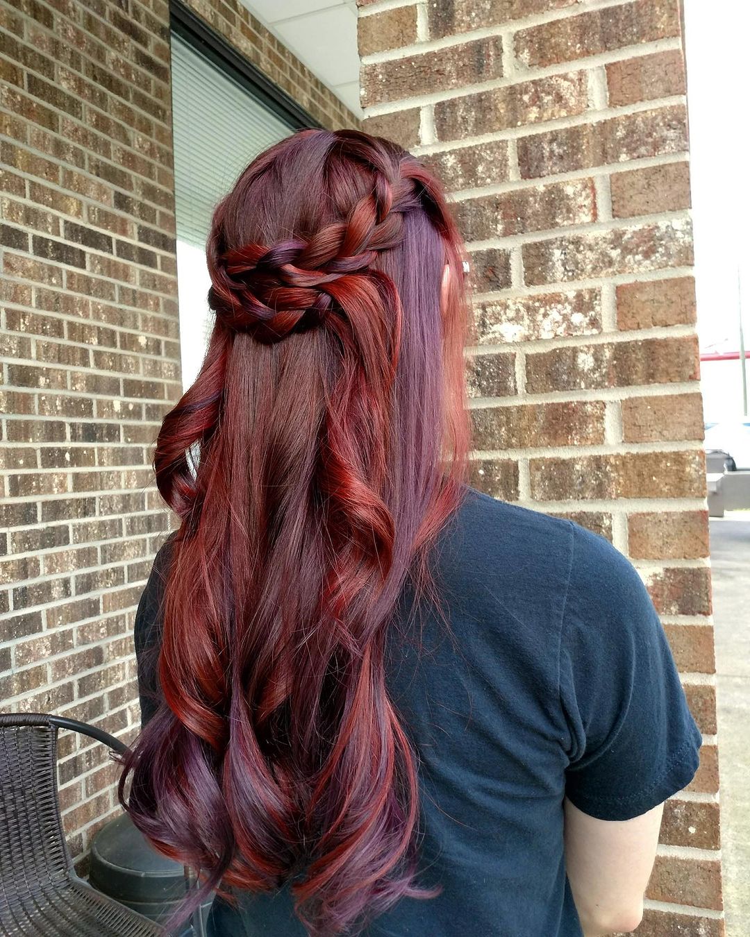 cheveux combo rouge et violet