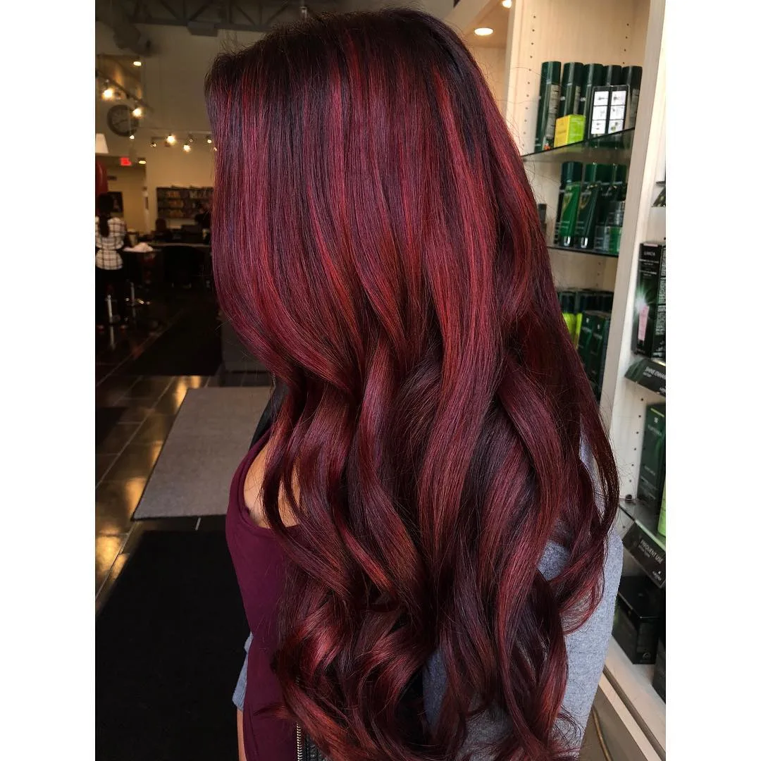 red wine maroon hair