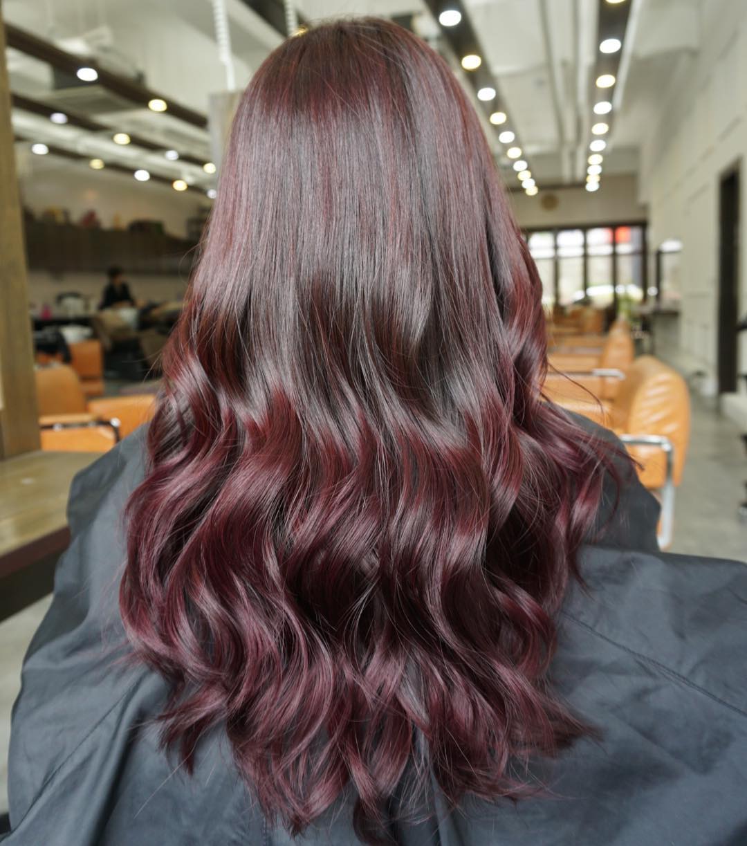 ultra dark maroon hair