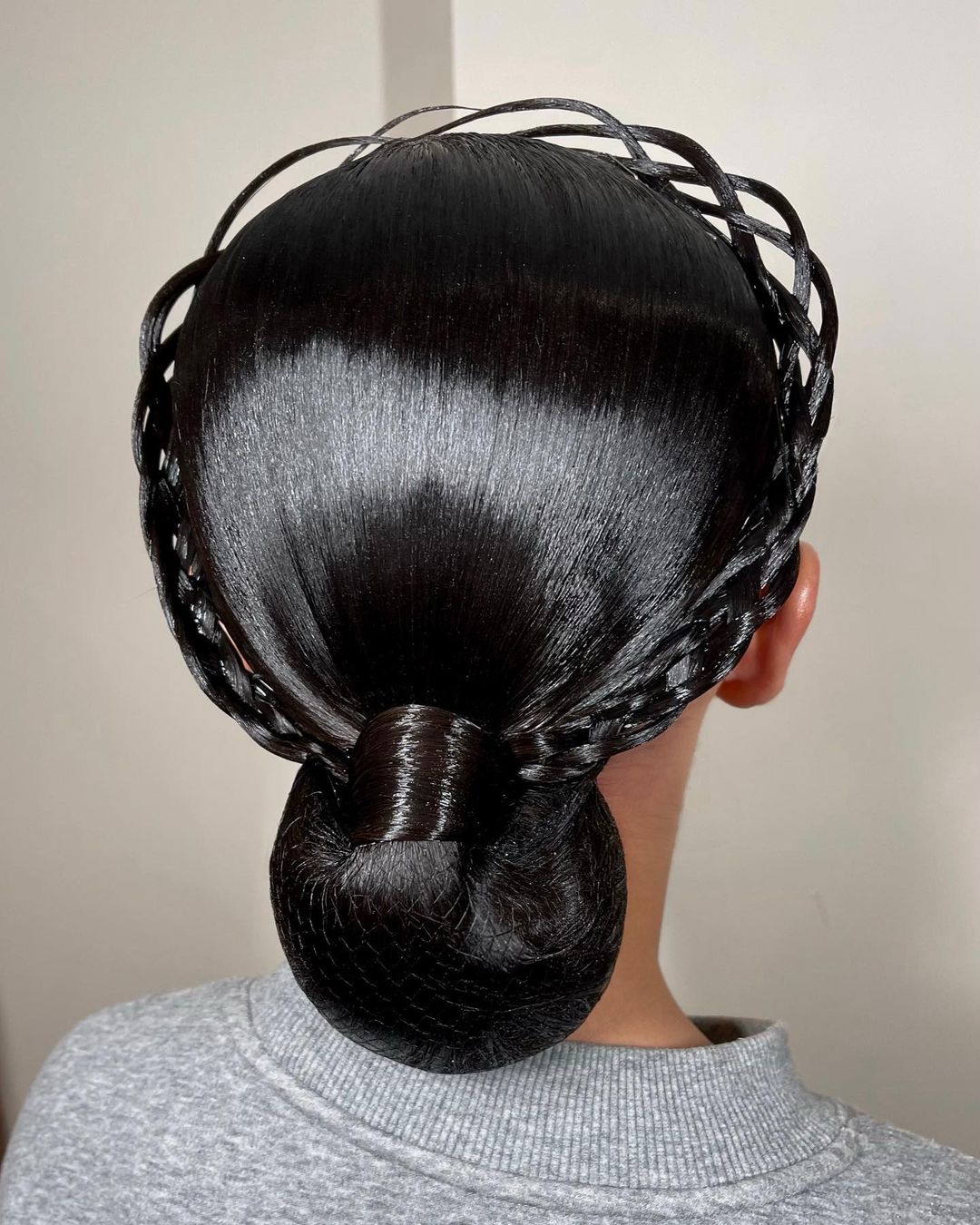 vintage stijlvolle knot zwart haar