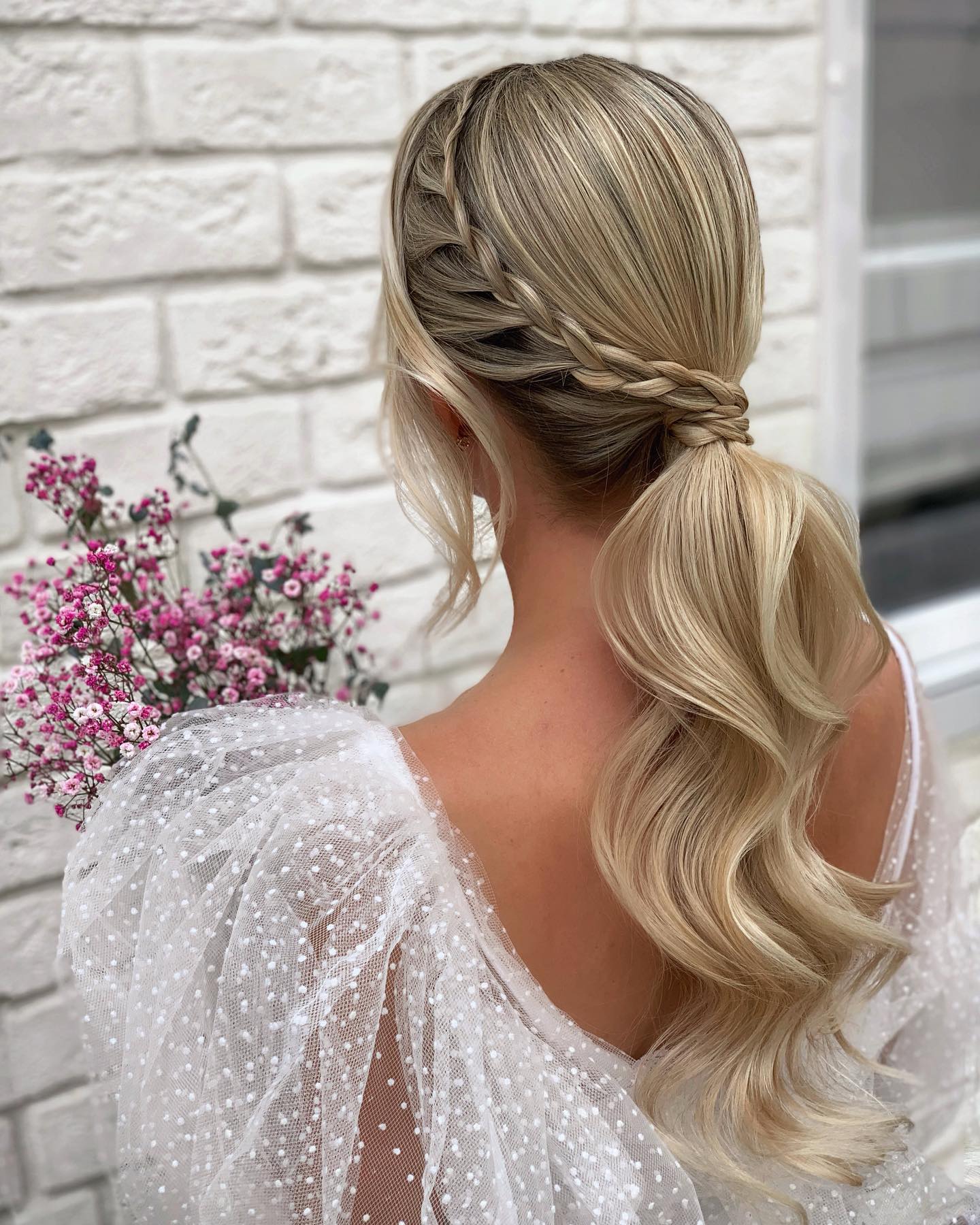 side braid into ponytail
