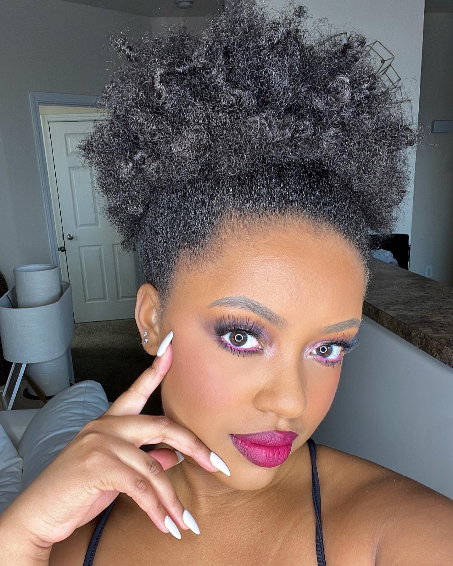 high natural puff ponytail