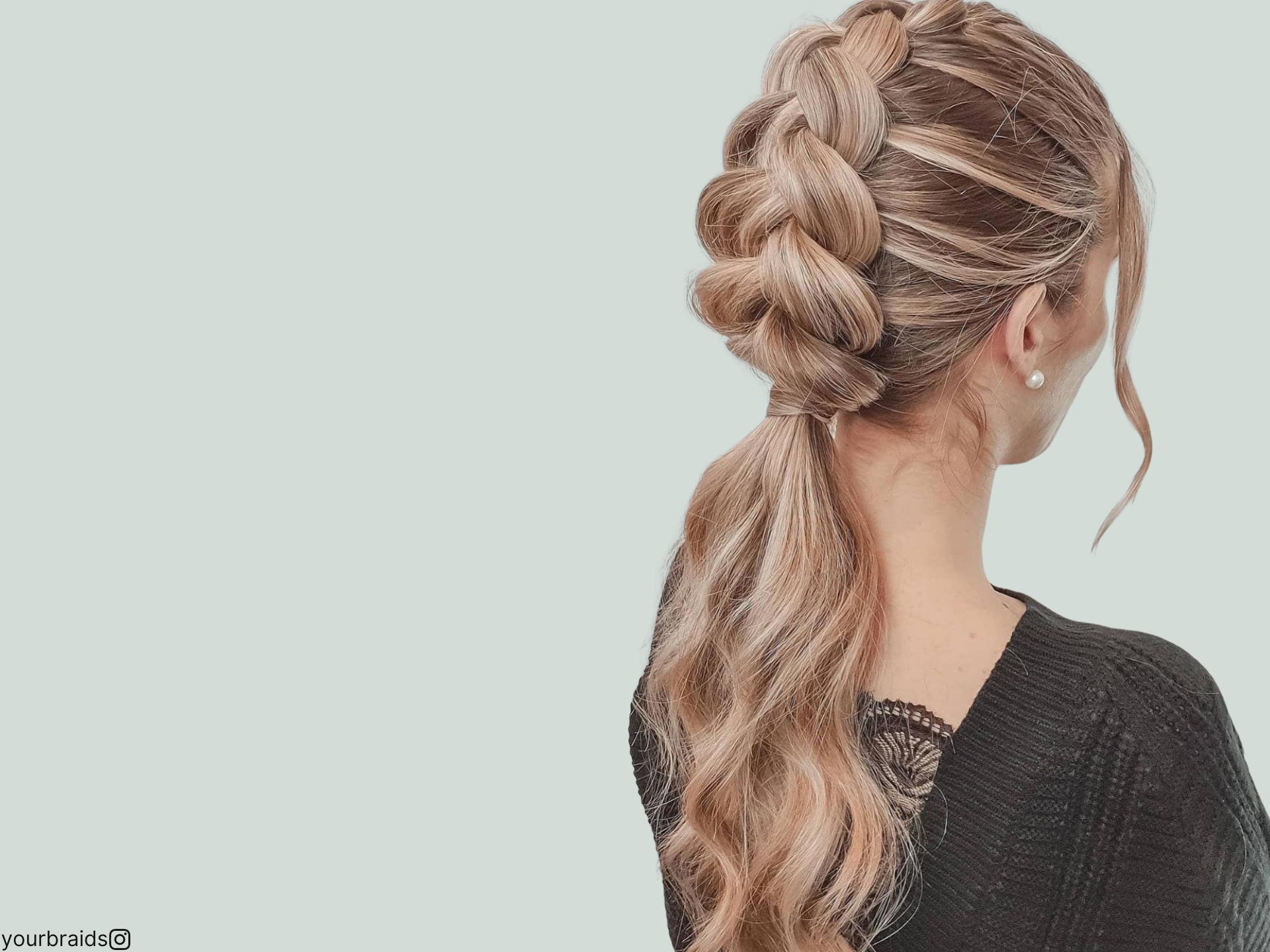 braid into ponytail
